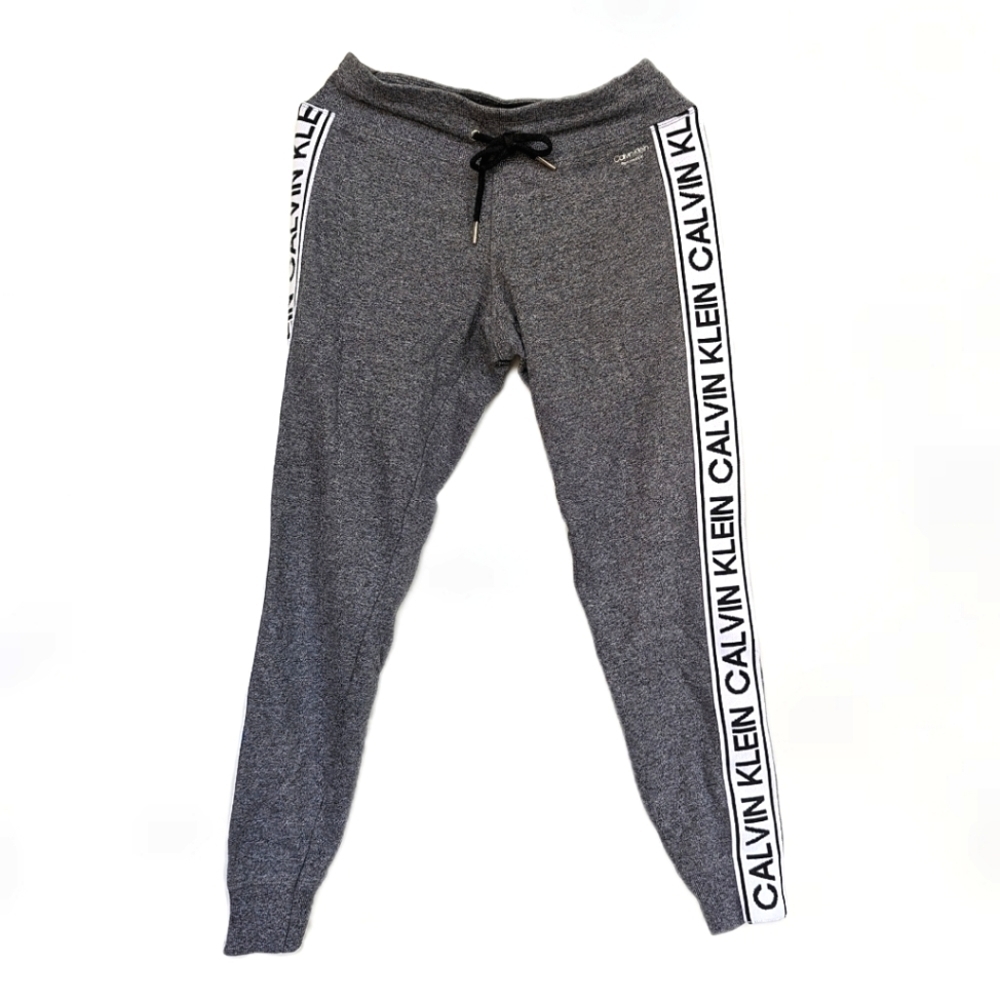 Calvin Klein Performance Capri Joggers Drawstring Waist Logo Stripe Side Tape XS